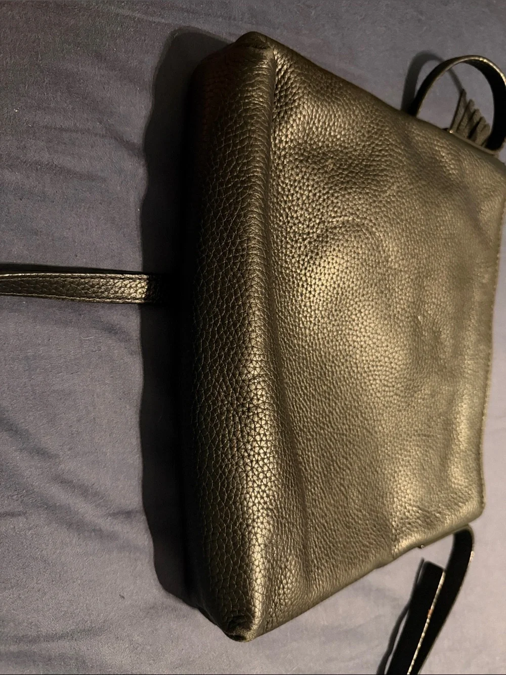 kate spade Black Pebbled Leather Messenger Crossbody with Gold Hardware